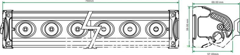5W CREE LED Single Row Light Bar